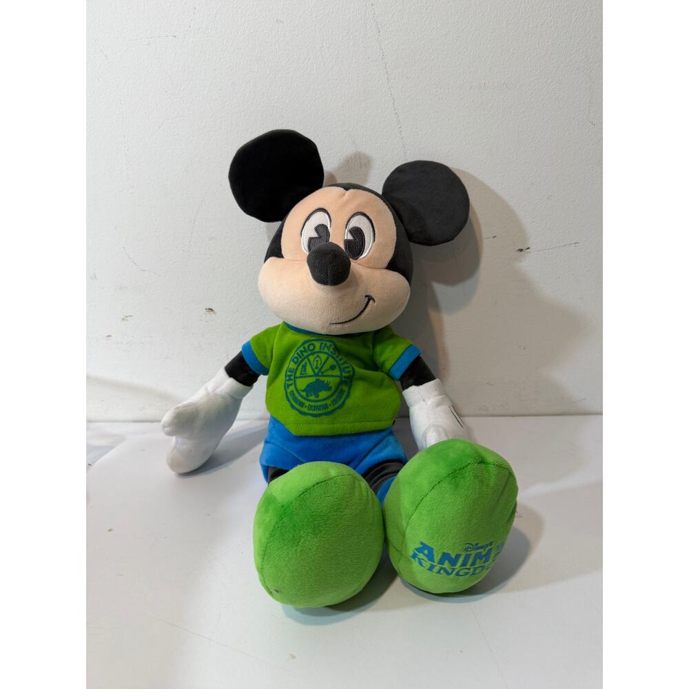 Mickey Mouse 16" Tall Dino Institute Plush Green Disney's Animal Kingdom